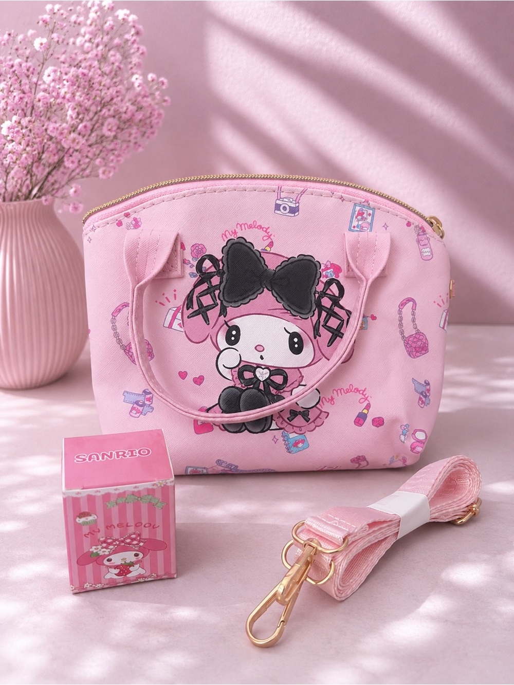 My Melody Pink Sanrio Bag + Mystery Character Keychain